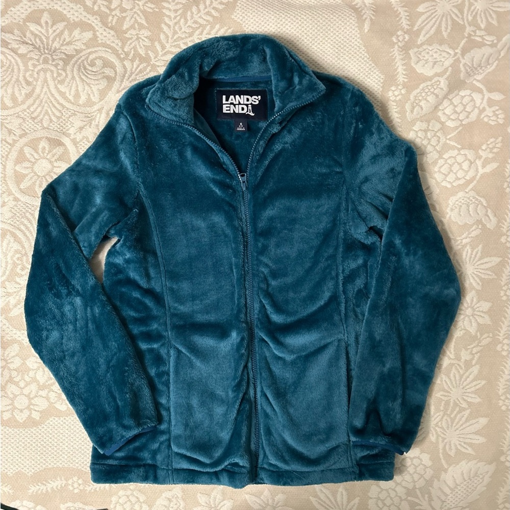 Lands' End Teal fleece Jacket
